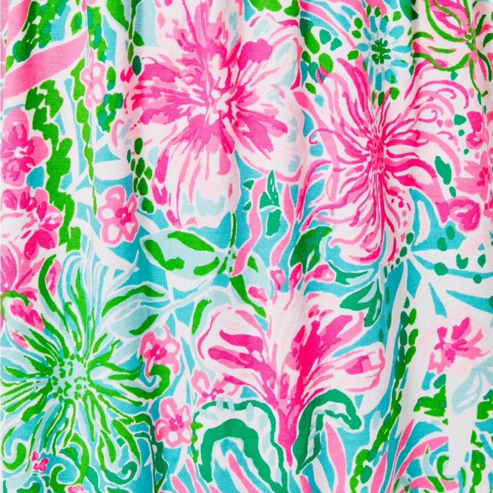 LILLY PULITZER SZ Medium PARIGI SKORT ROMPER *LEAF IT WILD* AMALFI BLUE - Picture 10 of 11